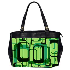 Retro Pattern 1971 Green Office Handbags (2 Sides)  by ImpressiveMoments