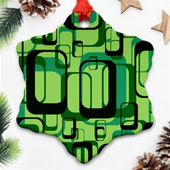 Retro Pattern 1971 Green Ornament (snowflake)  by ImpressiveMoments