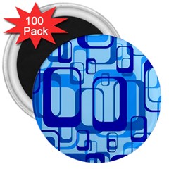 Retro Pattern 1971 Blue 3  Magnets (100 Pack) by ImpressiveMoments