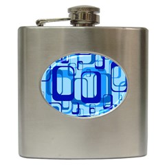 Retro Pattern 1971 Blue Hip Flask (6 Oz) by ImpressiveMoments