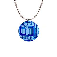 Retro Pattern 1971 Blue Button Necklaces by ImpressiveMoments