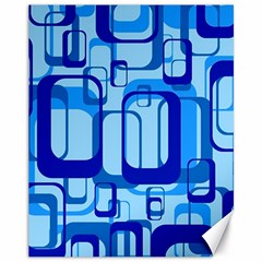 Retro Pattern 1971 Blue Canvas 11  X 14   by ImpressiveMoments