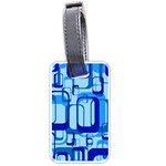 Retro Pattern 1971 Blue Luggage Tags (One Side)  Front