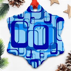 Retro Pattern 1971 Blue Snowflake Ornament (2-side) by ImpressiveMoments