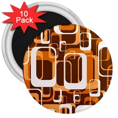 Retro Pattern 1971 Orange 3  Magnets (10 Pack)  by ImpressiveMoments