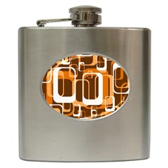 Retro Pattern 1971 Orange Hip Flask (6 Oz) by ImpressiveMoments