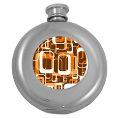 Retro Pattern 1971 Orange Round Hip Flask (5 Oz) by ImpressiveMoments