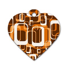 Retro Pattern 1971 Orange Dog Tag Heart (two Sides) by ImpressiveMoments