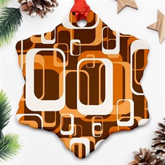 Retro Pattern 1971 Orange Snowflake Ornament (2-side) by ImpressiveMoments