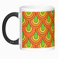 70s Green Orange Pattern Morph Mugs