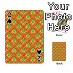 70s Green Orange Pattern Playing Cards 54 Designs  Front - Spade2