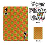 70s Green Orange Pattern Playing Cards 54 Designs  Front - Spade4