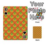 70s Green Orange Pattern Playing Cards 54 Designs  Front - Spade10