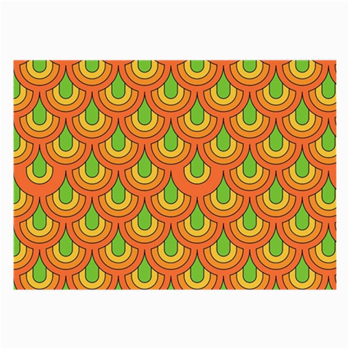 70s Green Orange Pattern Large Glasses Cloth