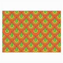 70s Green Orange Pattern Large Glasses Cloth (2-Side)