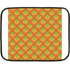 70s Green Orange Pattern Double Sided Fleece Blanket (mini)  by ImpressiveMoments