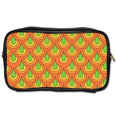 70s Green Orange Pattern Toiletries Bags