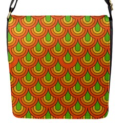 70s Green Orange Pattern Flap Messenger Bag (s)