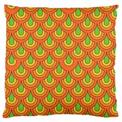 70s Green Orange Pattern Large Flano Cushion Cases (two Sides)  by ImpressiveMoments