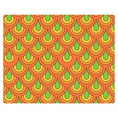 70s Green Orange Pattern Double Sided Flano Blanket (Medium) 