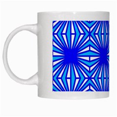 Retro Blue Pattern White Mugs by ImpressiveMoments