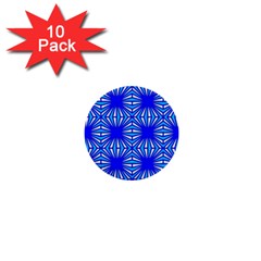 Retro Blue Pattern 1  Mini Buttons (10 Pack)  by ImpressiveMoments