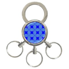 Retro Blue Pattern 3-ring Key Chains by ImpressiveMoments