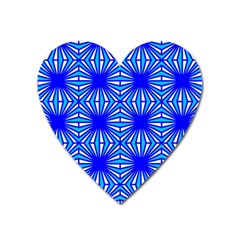 Retro Blue Pattern Heart Magnet by ImpressiveMoments