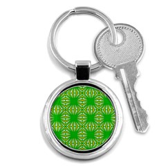 Retro Green Pattern Key Chains (round)  by ImpressiveMoments