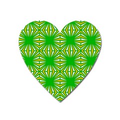 Retro Green Pattern Heart Magnet by ImpressiveMoments