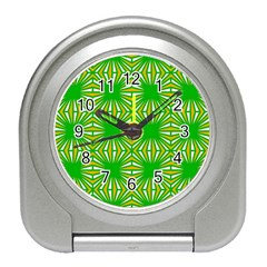 Retro Green Pattern Travel Alarm Clocks by ImpressiveMoments