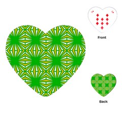 Retro Green Pattern Playing Cards (heart)  by ImpressiveMoments