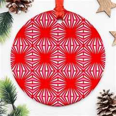 Retro Red Pattern Ornament (round)  by ImpressiveMoments