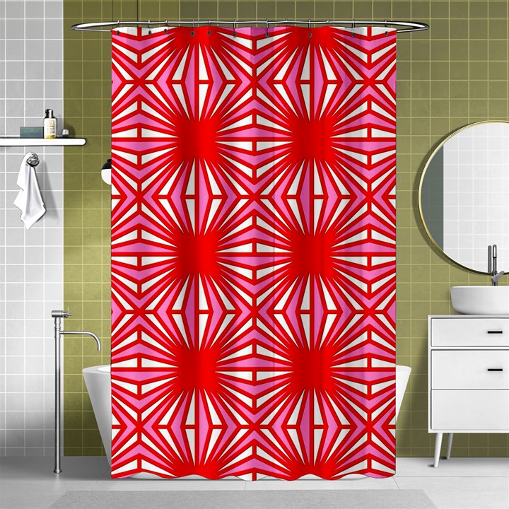 Retro Red Pattern Shower Curtain 48  x 72  (Small) 