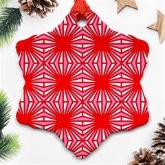 Retro Red Pattern Snowflake Ornament (2-side) by ImpressiveMoments