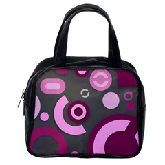 Grey Plum Abstract Pattern  Classic Handbags (one Side)