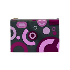 Grey Plum Abstract Pattern  Cosmetic Bag (medium) 