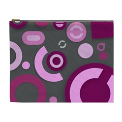 Grey Plum Abstract Pattern  Cosmetic Bag (xl)