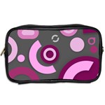 Grey Plum Abstract Pattern  Toiletries Bags 2-Side Back