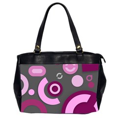 Grey Plum Abstract Pattern  Office Handbags (2 Sides) 