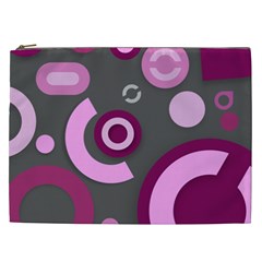 Grey Plum Abstract Pattern  Cosmetic Bag (xxl) 