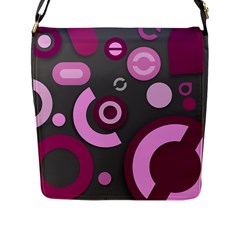 Grey Plum Abstract Pattern  Flap Messenger Bag (l) 