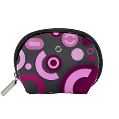 Grey Plum Abstract Pattern  Accessory Pouches (small) 