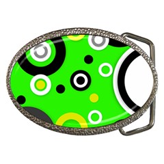 Florescent Green Yellow Abstract  Belt Buckles