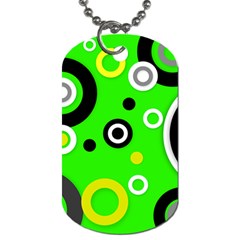 Florescent Green Yellow Abstract  Dog Tag (one Side)