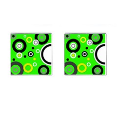 Florescent Green Yellow Abstract  Cufflinks (square) by OCDesignss