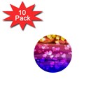 Lovely Hearts, Bokeh 1  Mini Buttons (10 pack)  Front