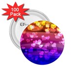 Lovely Hearts, Bokeh 2.25  Buttons (100 pack)  Front