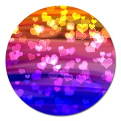 Lovely Hearts, Bokeh Magnet 5  (round) by ImpressiveMoments