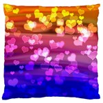 Lovely Hearts, Bokeh Large Flano Cushion Cases (One Side)  Front